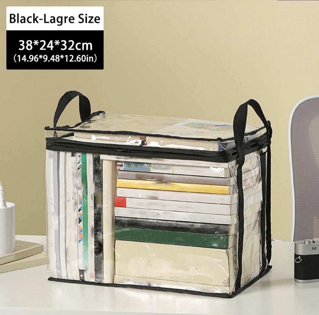 Foldable Book Box Student Dormitory Classroom Book Organizer Transparent Waterproof Household Book Organizing Storage Box