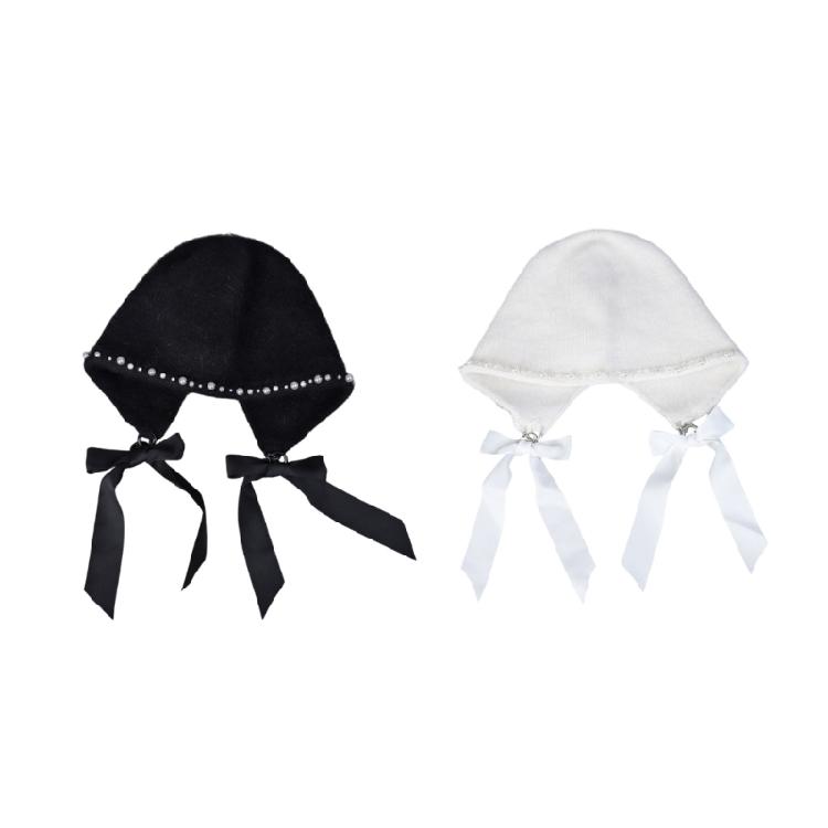 Stylish Earflap Hat Elegant Bows Tassels Pearls Earflap Hat Stylish Women Hat for Trendy Accessorizing