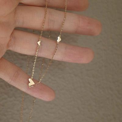 Collier exquis en argent sterling S925 avec cœur aimant pour femme, chaîne de clavicule méticuleuse et polyvalente