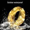 Waterproof LED Copper Wire String Lights with Remote Control - USB & Battery Operated for Christmas, Weddings, and Outdoor Camping Decorations