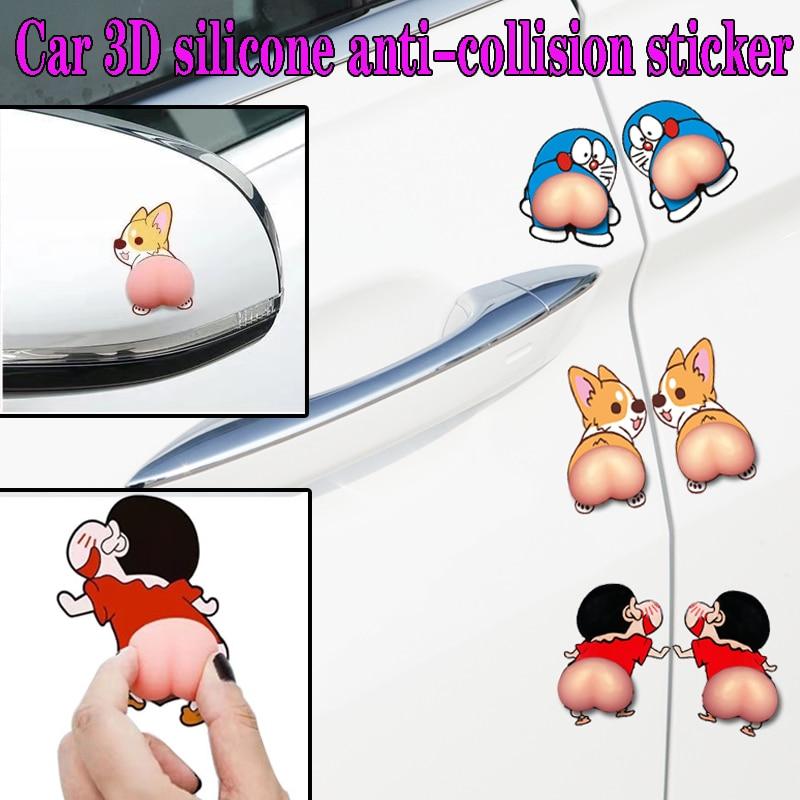 thumbnail image 2 of 3D Cartoon Butt Door Protectors - Funny Anti-Scratch Stickers For Cars, Fridge & Furniture (2Pcs) 2 of 12