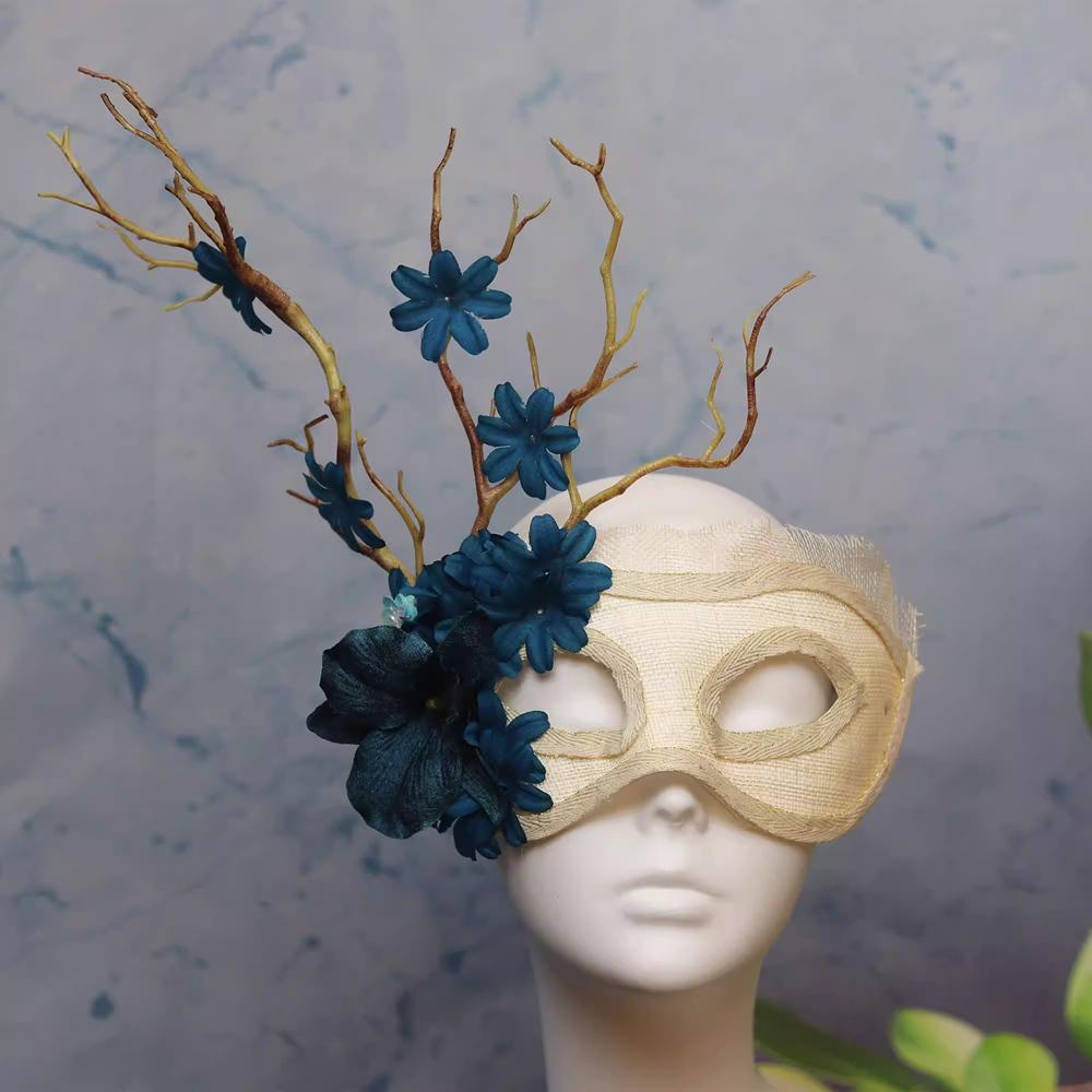 Maskenballmaske für Damen Venezianische Masken Weihnachten Damen Blumen Halbgesichtsmasken Augenmaske Cosplay Spitze Blumenastmaske