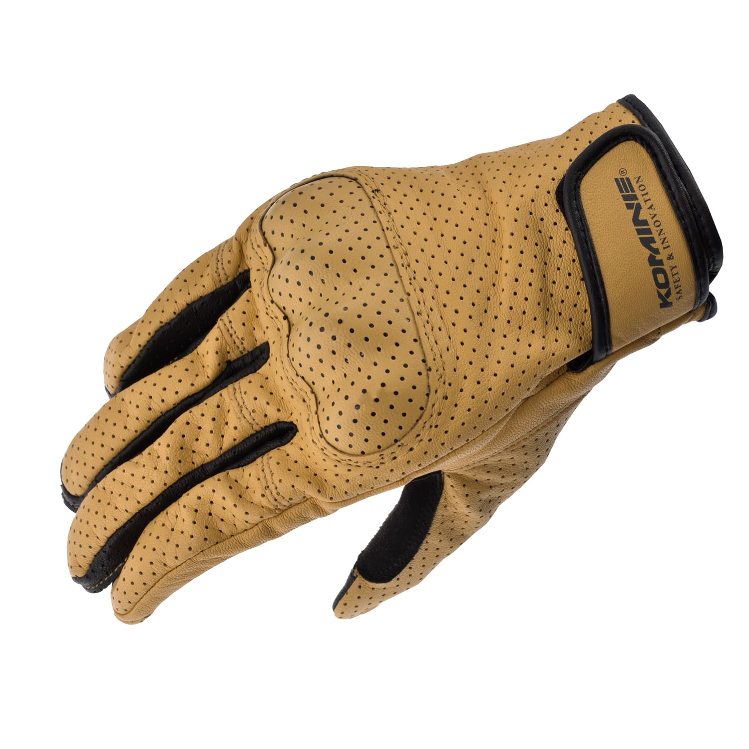 Motorcycle Gloves Vented Protect Leather Gloves Camel 2XL [Komine] GK-257