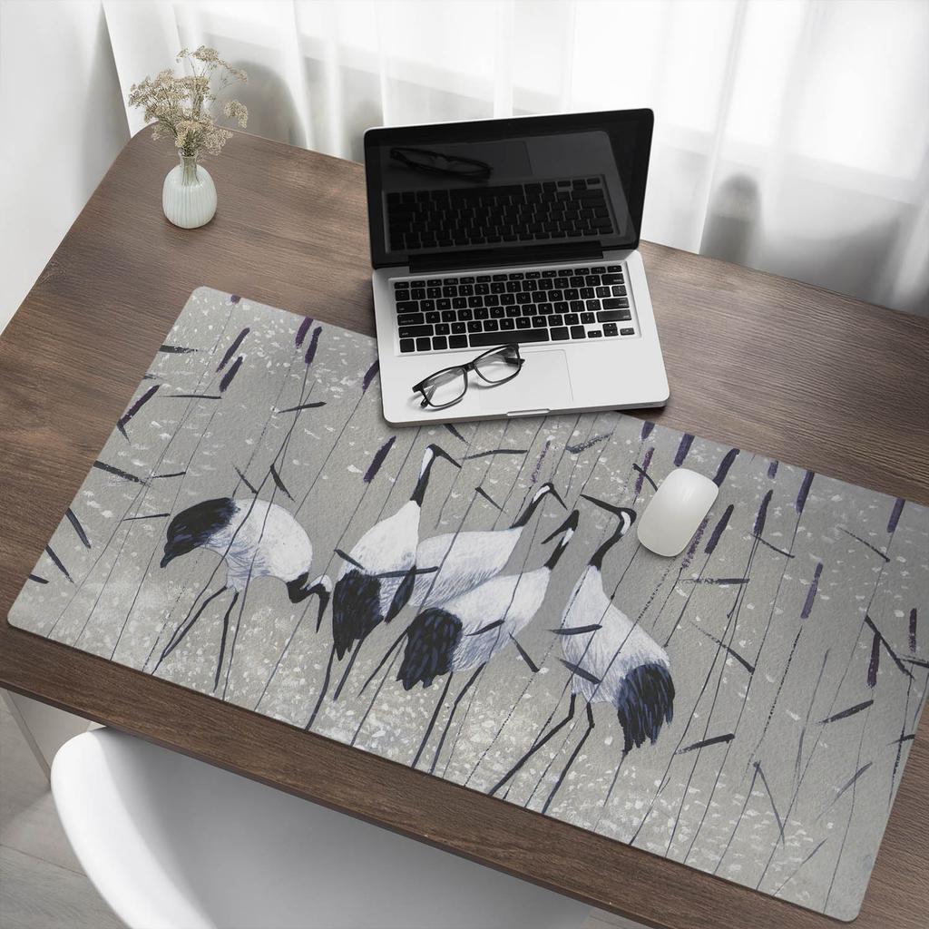 Gaming Mouse and Keyboard Pad Cranes in Reeds 120x60 cm