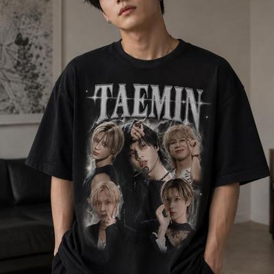 Tae-min Shinee Custom Photo Shirt, Personalized Kpop Idol Tee, Unisex Concert Outfit, Vintage Fan Gift, Birthday Present for Shawol