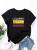 Colombia Women T Shirt Summer Fashion Short Sleeved Tshirt Printed Oneck Casual Tshirt Womens Clothing
