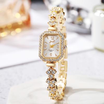 Fahion Watches Crystal Bransoleta Modny Uniwersalny Diamentowy Inkrustowany Damski Mały Stalowy Pasek Kwarcowy Zegarek