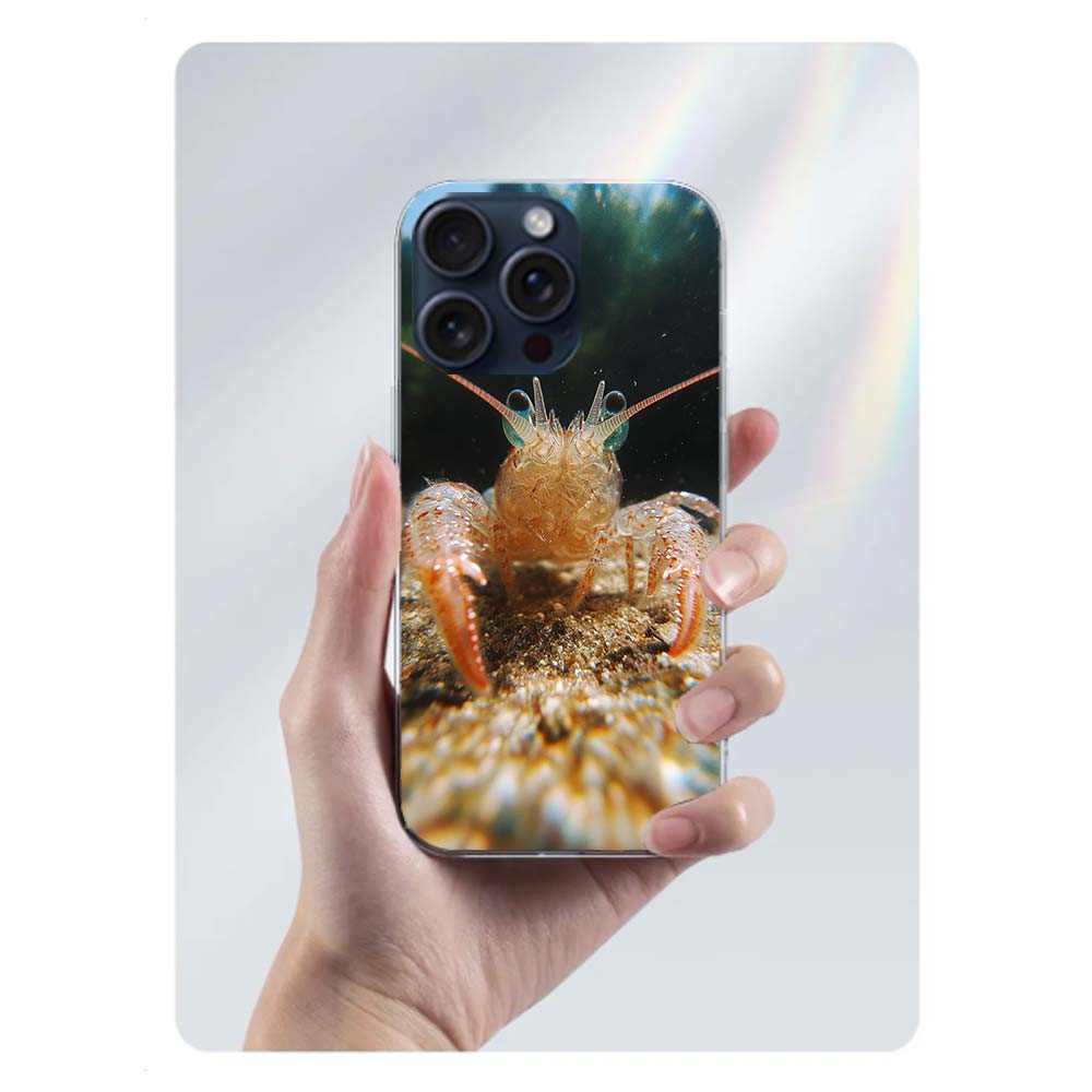 

A Beautiful and Unique Look at a Common Shrimp Clear Phone Case For Iphone 17 Air 16 Pro Max 15 Pro 14 Plus 17E 16E 11 13 12 Min iPhone 15