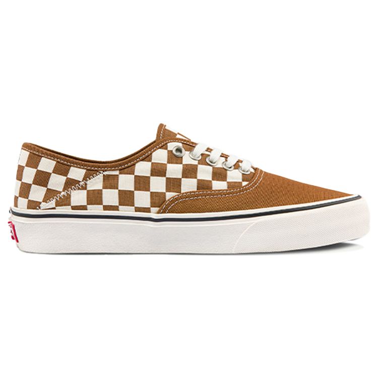 Vans Authentic Dark Brown White Checkerboard Unisex Low Top Sneakers VN0A5HYPAXS