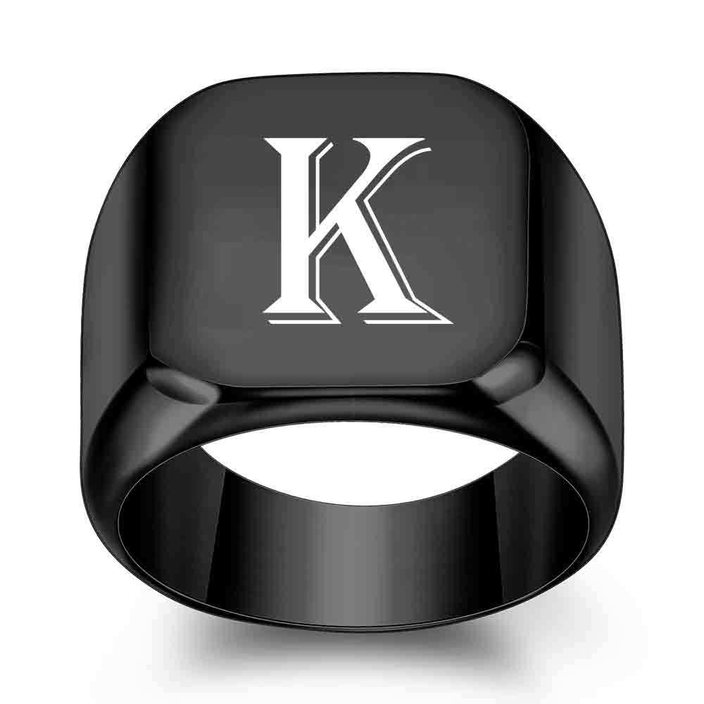 1Pcs Personalised Initial Engrave A to Z Alphabet ring Stainless Steel Rings
