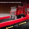 New Smoke Exhaust Fire Truck Die-cast Light Music Alloy Fire Truck Model Can Spray Water Ladder Rescue Truck Toy Children's Gift