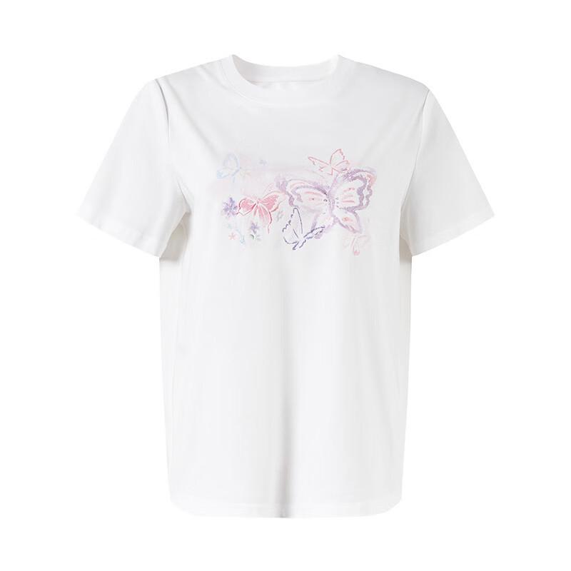 Qiusyiren Women's Cooling Feel Butterfly Print T-Shirt