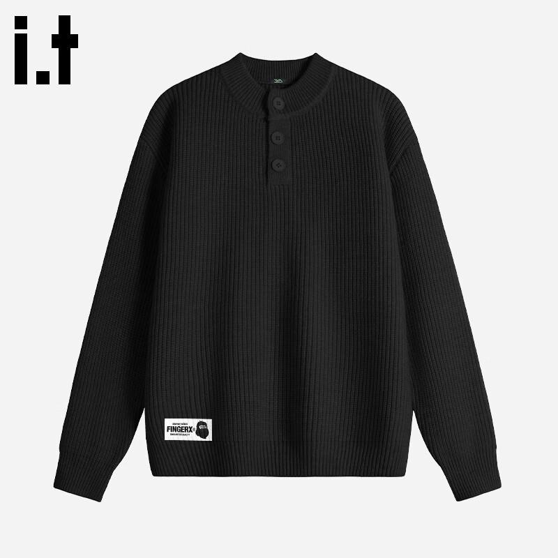 Fingercroxx Herren Casual Pullover mit Stehkragen