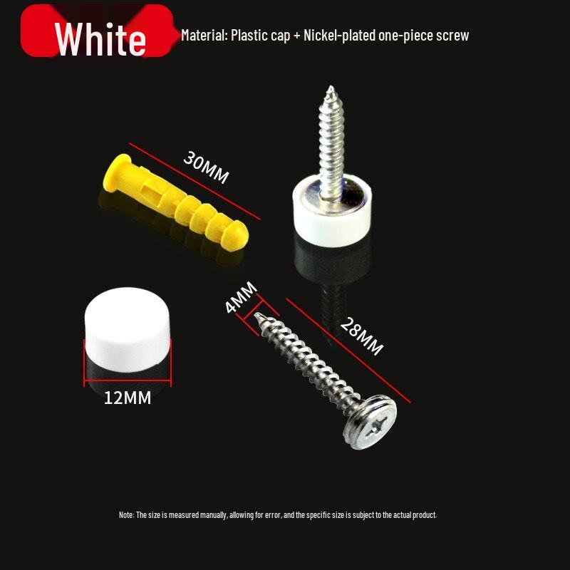 Decorative Glass Mirror Nail Caps: Thickened Flat Screws for Bathroom Signs