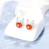 Garnet Reindeer Antler Studs: Festive Korean-Style Earrings for Women and Students