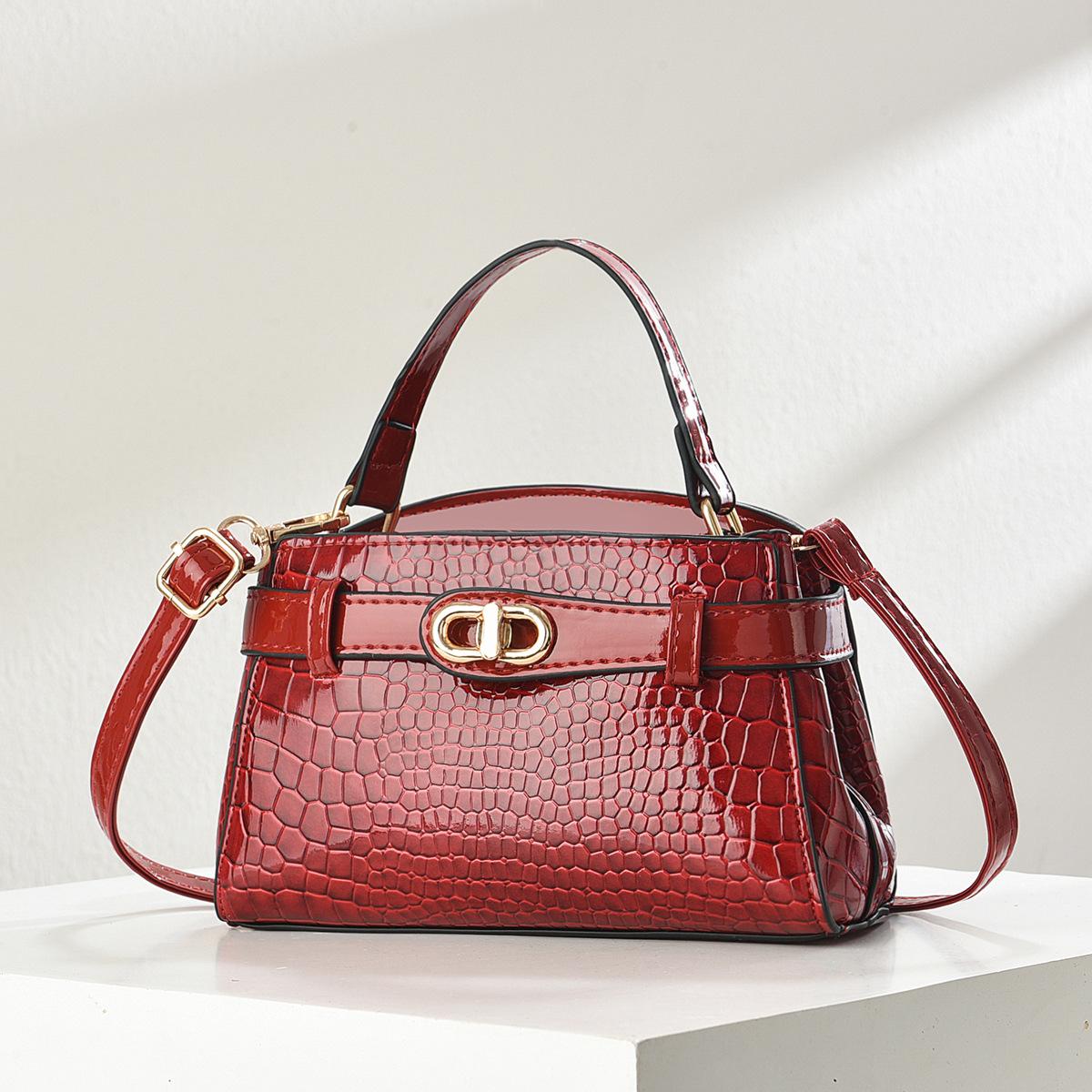 

Атмосферная легкая роскошная высококачественная мягкая прочная модная изысканная легкая сумка-кроссбоди на плечо для通勤 и активного отдыха с узором крокодила