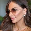 Metal Diamond-Shaped Sunglasses Stylish and Unique Street Style Shades for Women Outdoor Travel Fishing UV Protection Eyewear