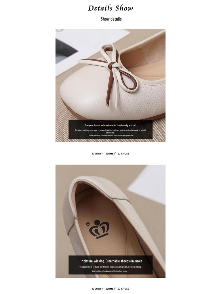 Dámske mokasíny z pravej kože s nízkym podpätkom, protišmykové - Mäkká podrážka a povrch pre pohodlie na jar a na jeseň