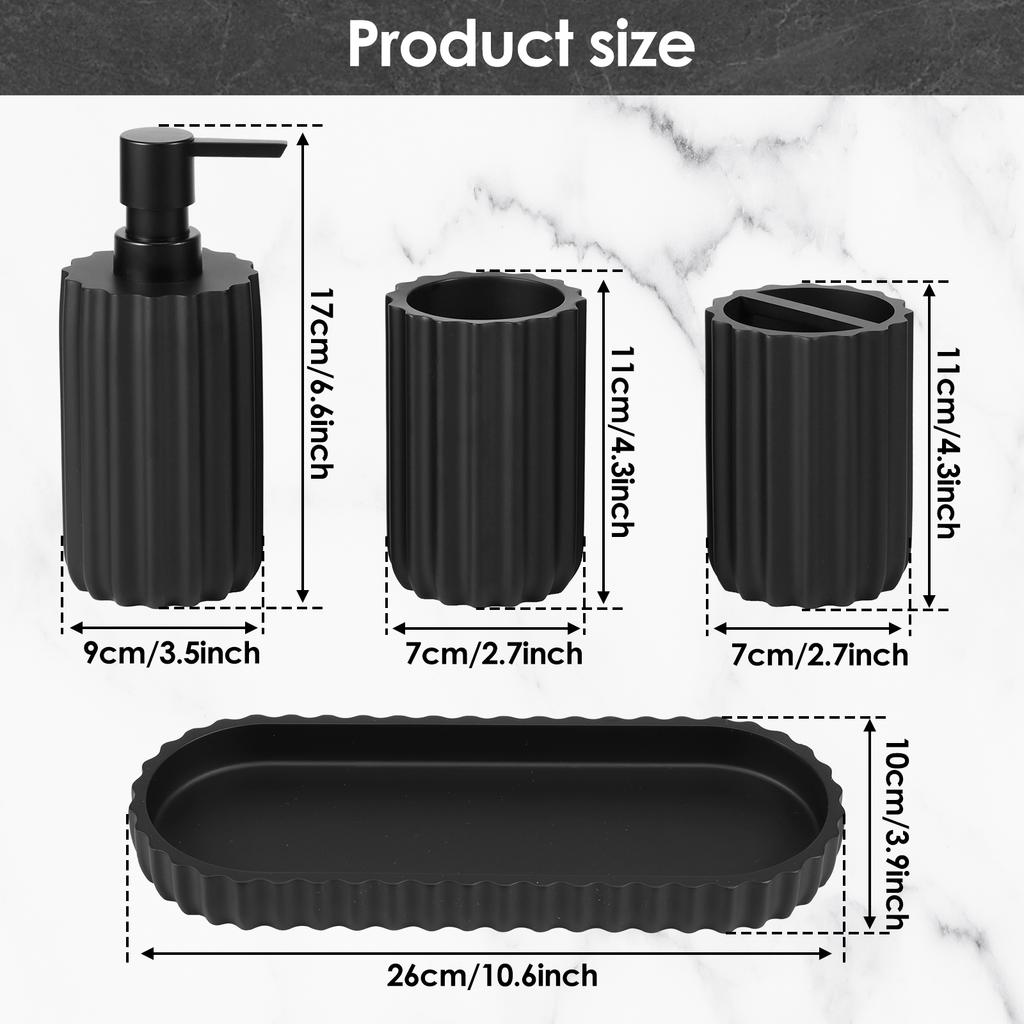 4-in-1 Dish Soap Dispenser Toothbrush Toothpaste Holders Storage Tray Bathroom Kitchen Accessories Hand Soap Dispenser Set