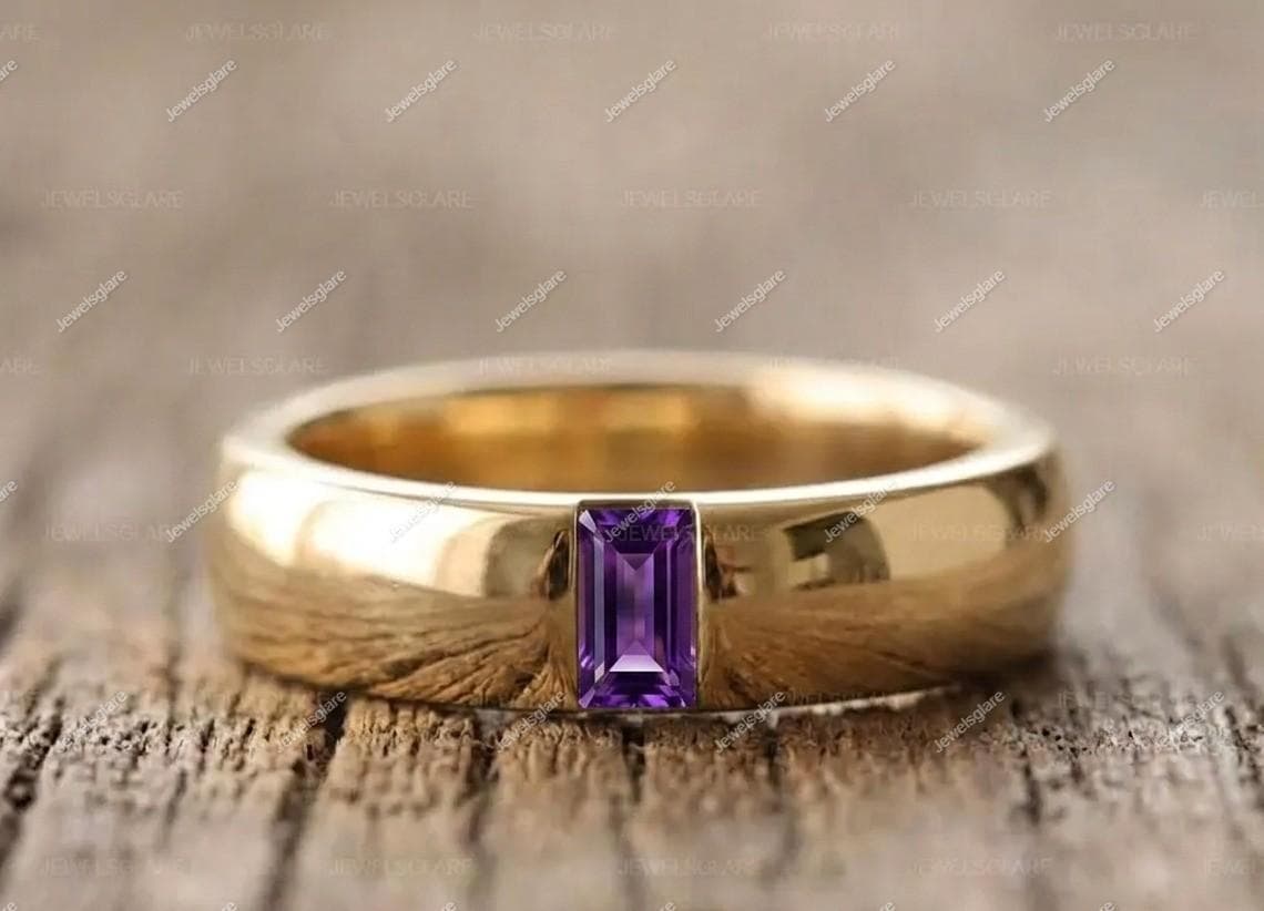 Natural Amethyst Ring, 14k Gold Vermeil