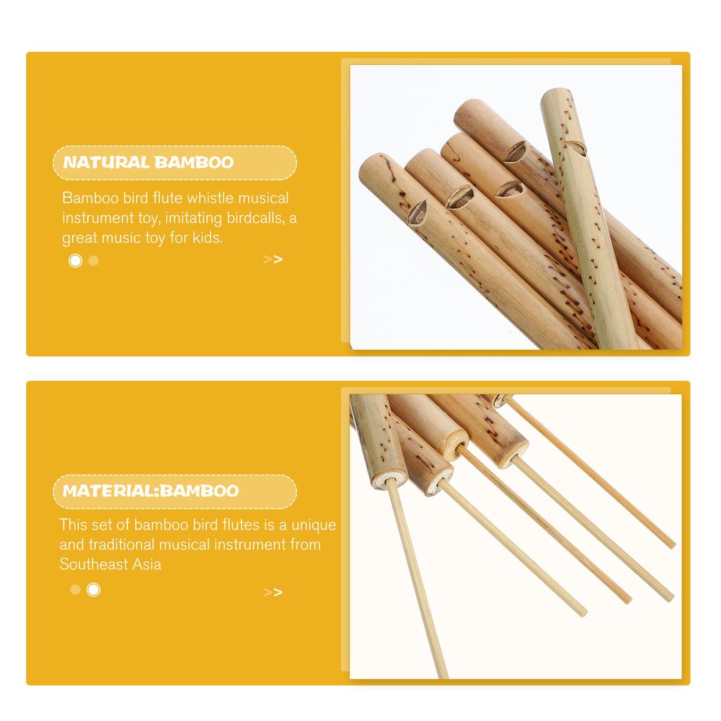 4Pcs Thailand Specialty Bamboo Flute Bird Whistle Handcrafted Simulation Bird Call Nostalgic Miniature Mouth Blown Whistle