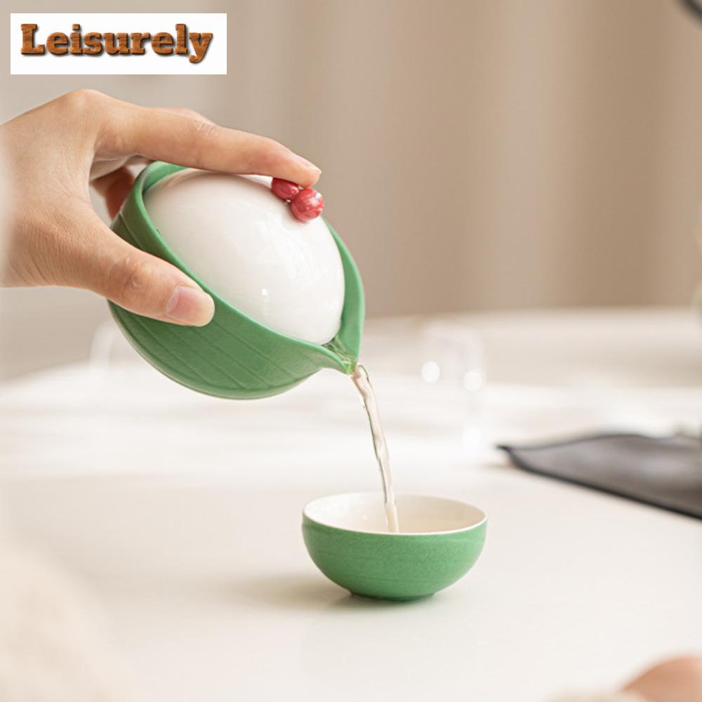 Chinese Dragon Boat Festival Tea Set Kit Set of Cups 1 Pot 3 Cups Tea Maker Camping Portable Organizer Teaset Accessories Gift