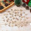 50Pcs Wooden Wall New Year Snowman Snowflake Gift Decor Christmas Party Decorations Cartoon Wood Chip Xmas Tree Hanging Ornament