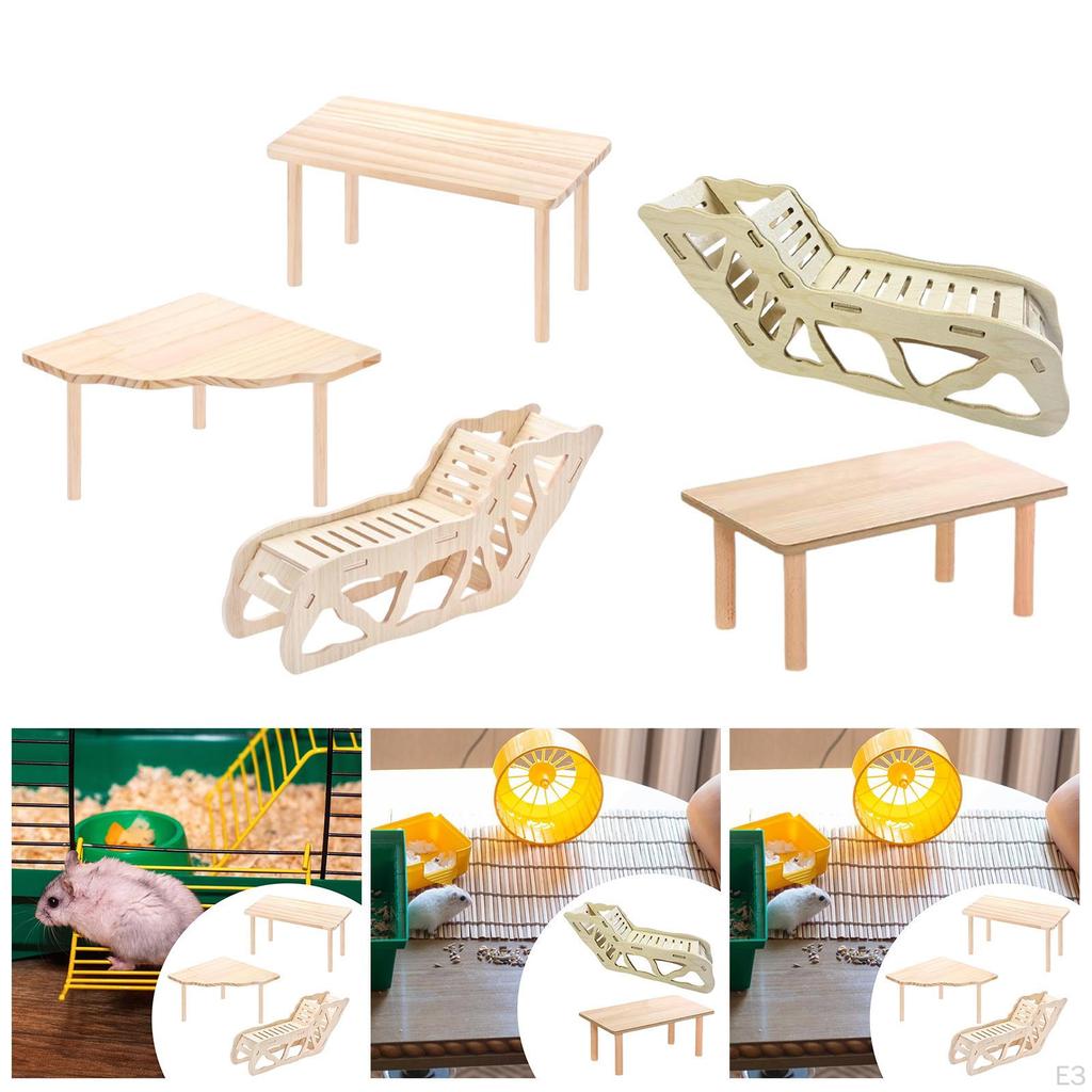 Hamster Hideout and Exploration Tunnel Play Wooden Platform Lightweight Exploring Toy for