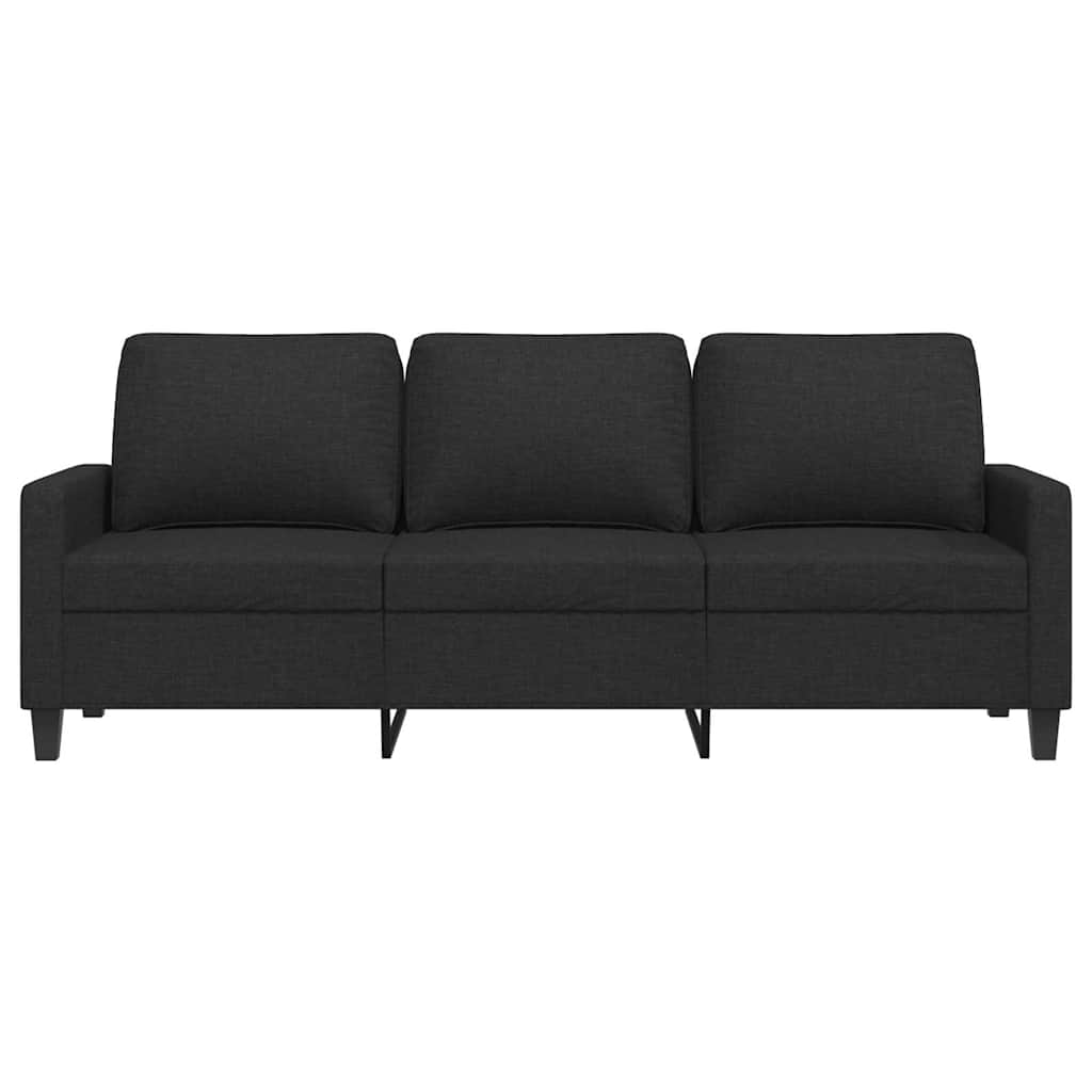 Vidaxl Sofa 3-Osobowa, Czarna, 180 Cm, Tapicerowana Tkaniną