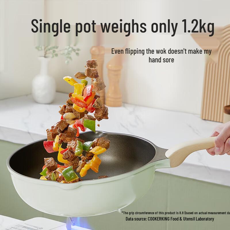 Chui Da Huang Qing Lan 30cm Titanium Non-Stick Multi-Purpose Wok