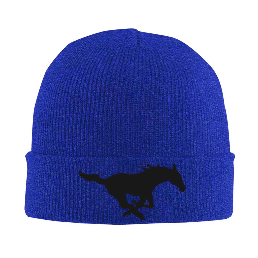 Özel Mustanglar At Bere Şapka Unisex Kış Sıcak Bere Homme Örgü Şapka Sokak Dış Mekan Spor Araba Skullies Bereler Şapka