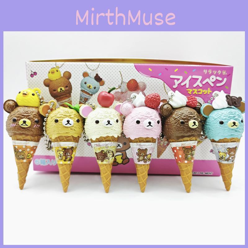 Rilakkuma Ice Cream Action Figure Model Pvc 6piece Set Decor Collectible Gift