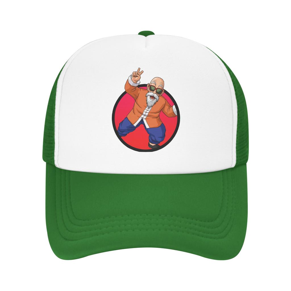 Master Roshi Unique Dragon Ball Trucker Hats Adult Anime Hats Trucker Hat Sun Hats Adjustable Polyester Mesh Baseball Cap Summer