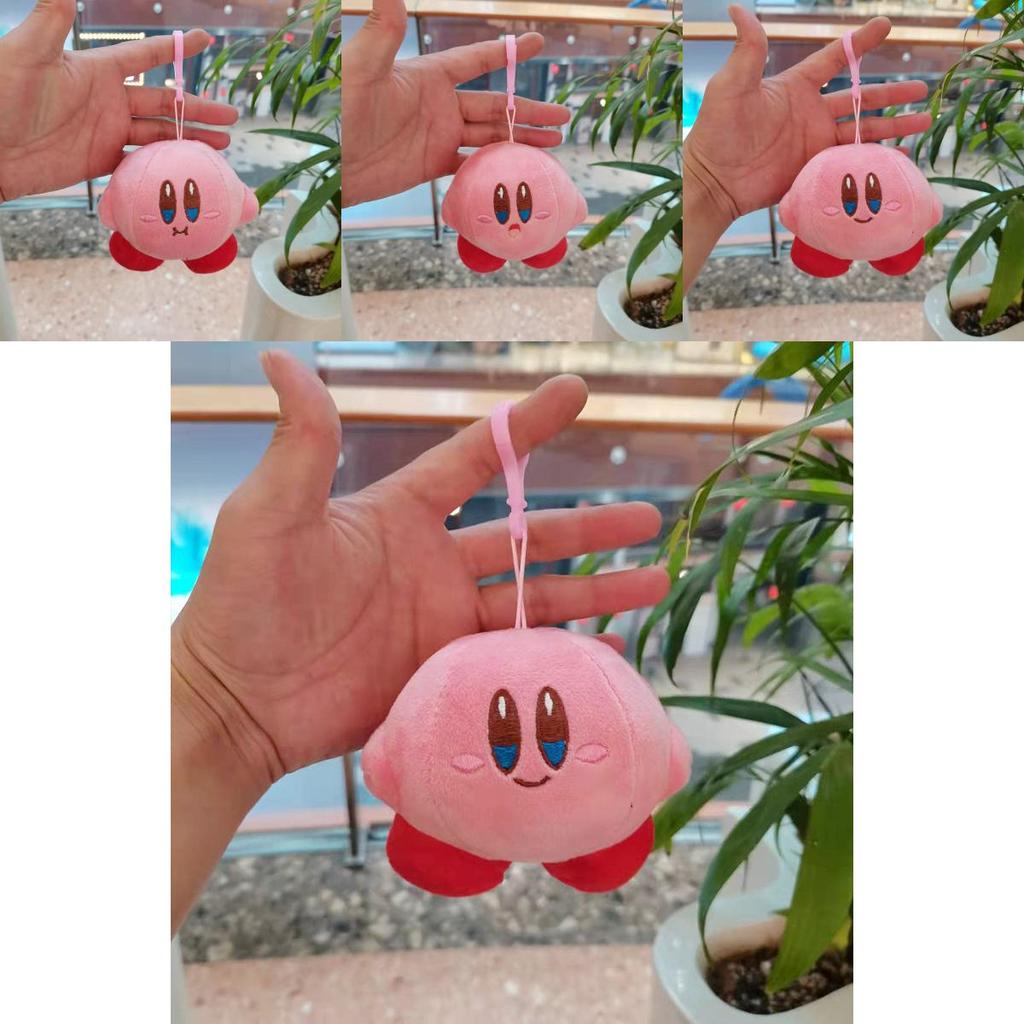 Adorable Cartoon Kirby Keychain Plush Doll Cute Animal Bag Charm Decor 10cm Soft Toy