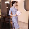 Chinese Style Cheongsam Retro Mid-length Improved Cheongsam Temperament Short-sleeved Dress
