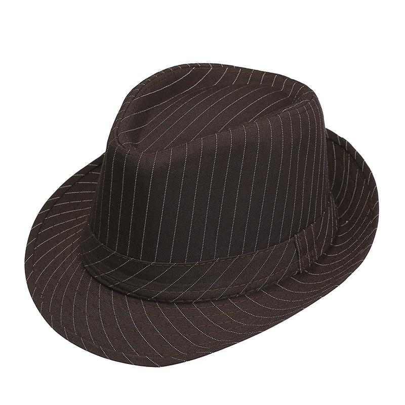 Koreanischer Freizeit-Hut Britischer Retro-Zylinder Gestreifter Jazz-Hut Bühne Sommerhüte für Frauen black