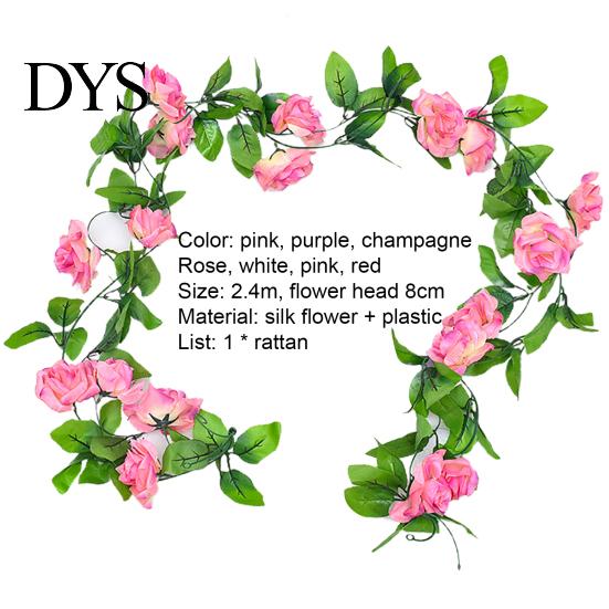 Fake Flower Simulation Eco-friendly Anti-fade 7 Colors Artificial Rose Vine for Household