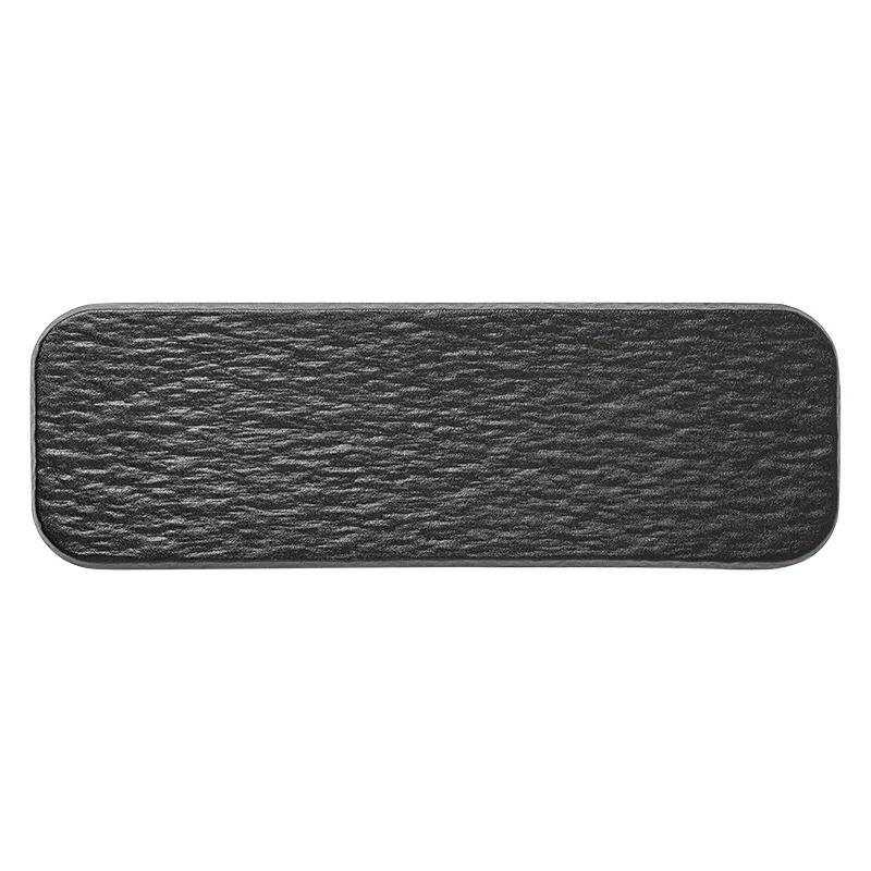 Black and white solid color rock grain rectangular plate ceramic long plate Sashimi plate inventory heart sushi utensils