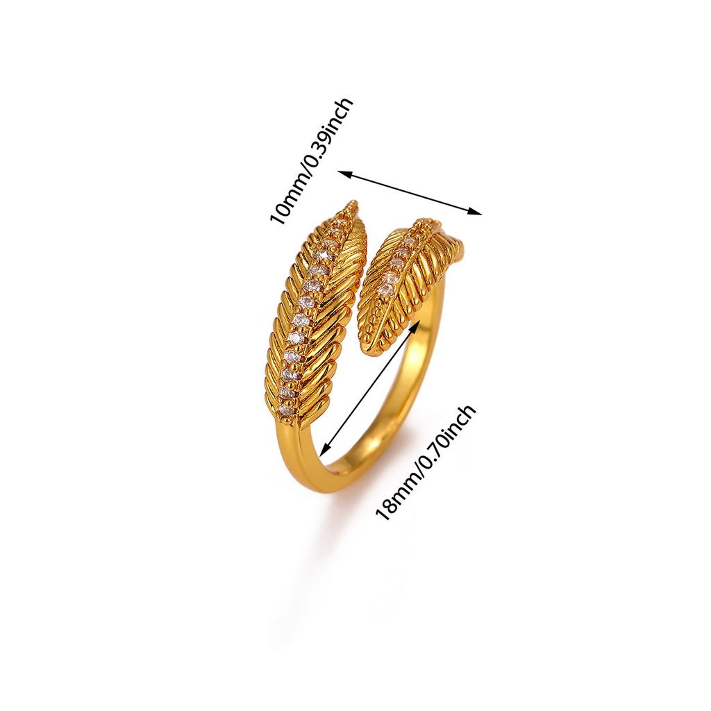 Geometric Knot Gold Color Rings For Women Wedding CZ Leaf Ring Punk Star Personalization Open Anillos Birthday Jewelry Her Gift