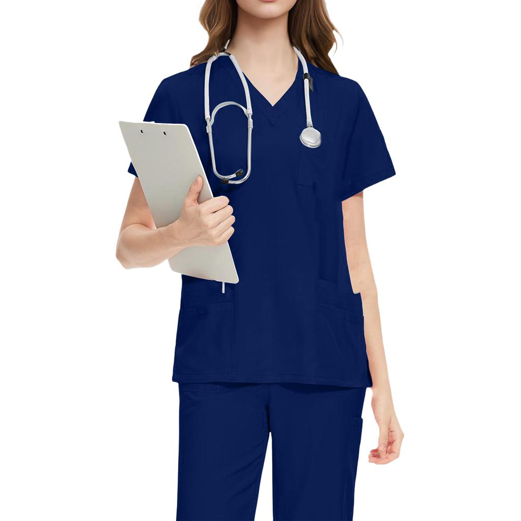 Set Costum de Protecție Pantaloni cu Mânecă Scurtă pentru Femei, Confortabil și Casual, Culoare Solidă