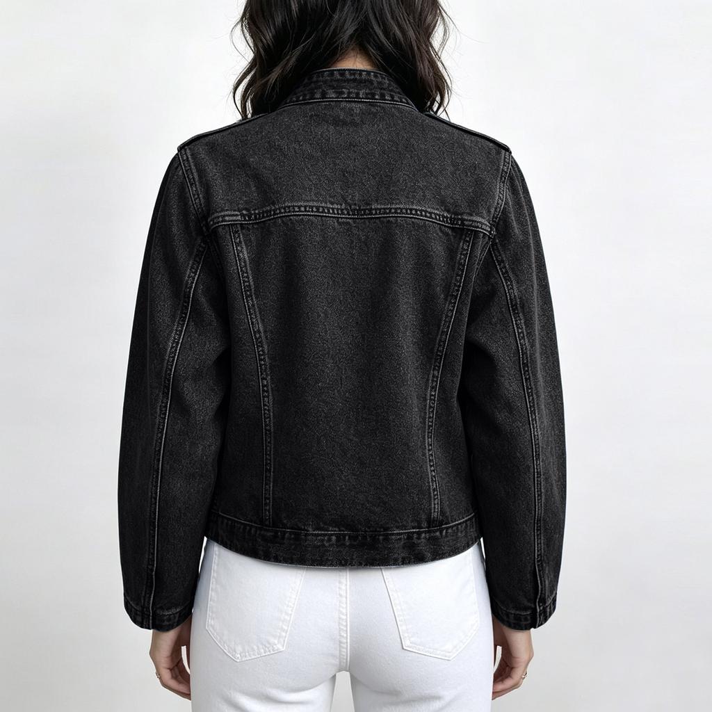 Women's Casual Long Sleeve Denim Jacket for Everyday Wear