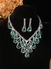 European Style Diamond-Inlaid Evening Necklace & Jewelry Set for Brides