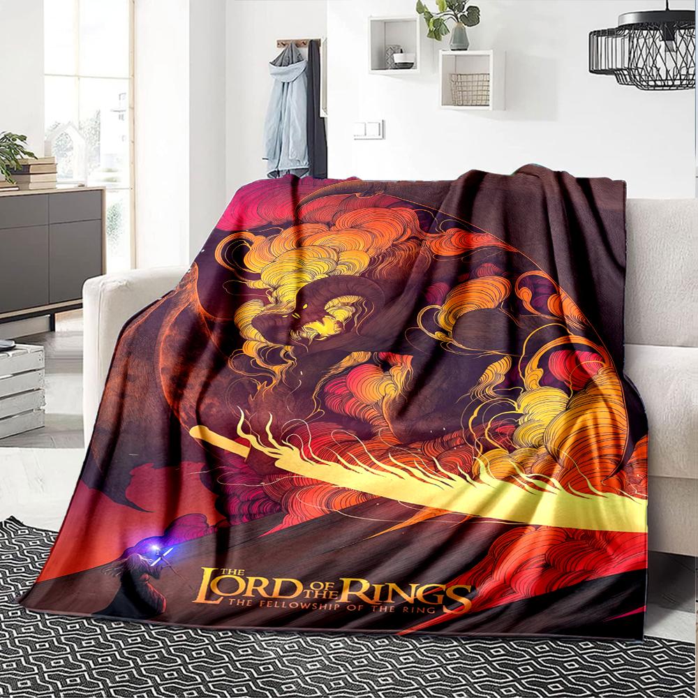 1PC The Lord of the Rings printed blanket, all season lightweight home office outdoor nap multifunctional blanket A10