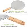 10 inch stainless steel wooden handle pizza shovel Round heat-resistant wooden handle large round shovel  Baking pastry tools