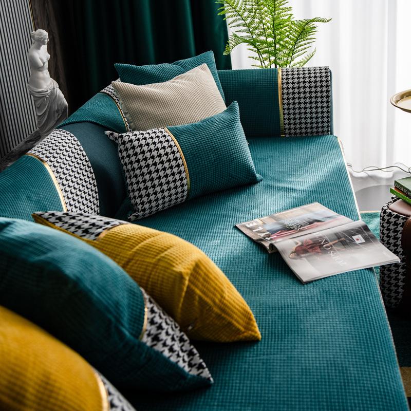 Sofa Cushion Four Seasons Universal Non-Slip Nordic Style Ins Sofa Cover Thickened Seat Cushion Universal Backrest Towel Cover Cloth