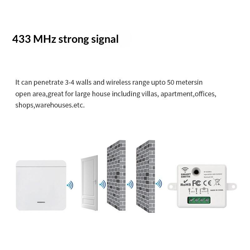 Wireless On Off Rf433 Module Remote Control Light Switch 1/2/3 Gang Push Button Wall Light Switch For Light Bulb Chandelier