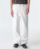 Linen-Like Wide Denim Pants [White]