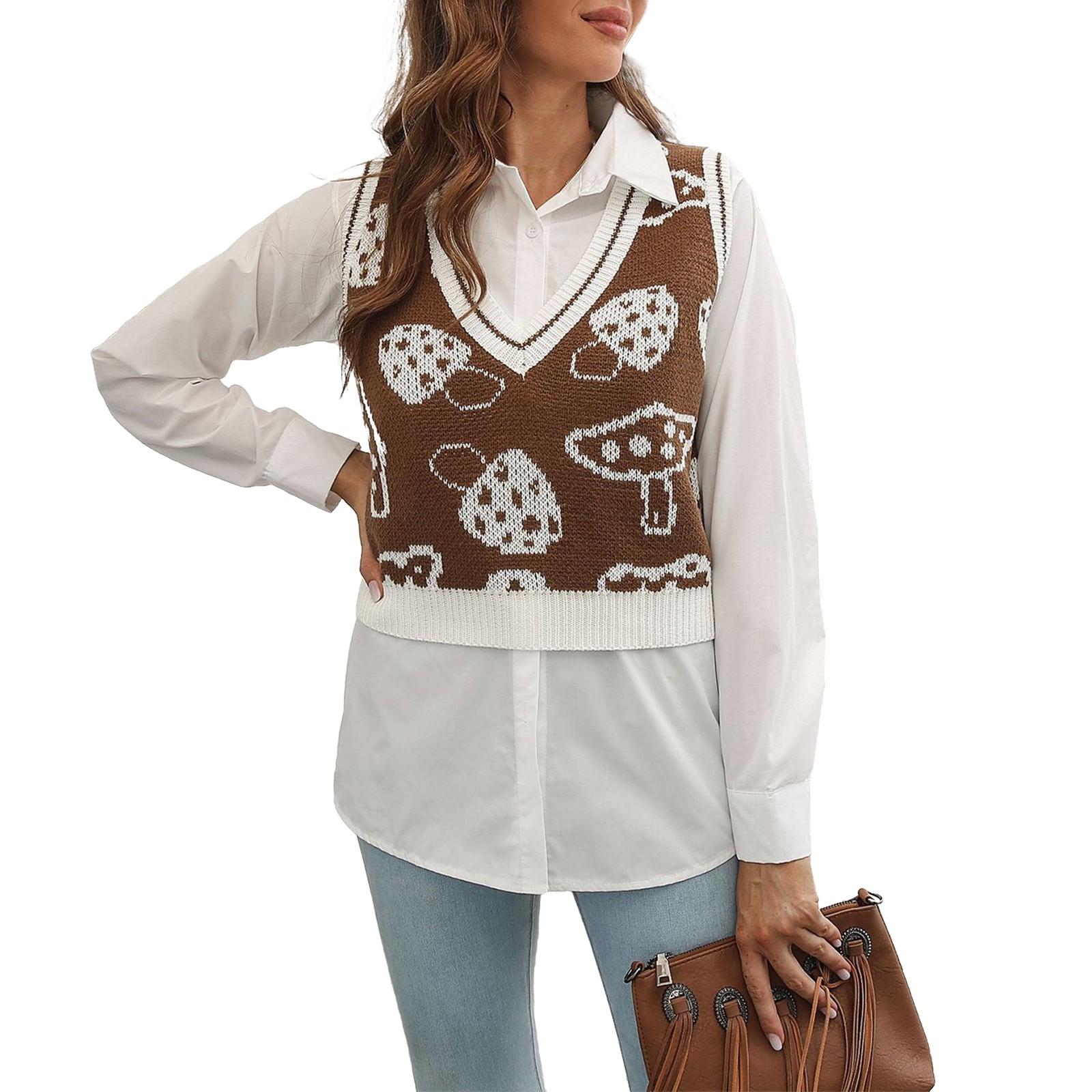 Женский повседневный модный удобный уличный трендовый вязаный свитер S кофейный