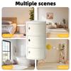 Round Nightstand with 3 Drawers Modern Style Side Table Multifunctional End Table Storage Cabinet for Living Room Bedroom