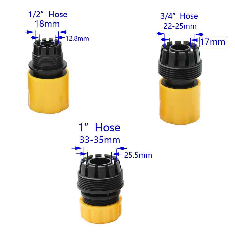 20 Stück Gartenschlauch-Schnellkupplungen - 1/2, 3/4, 1 Zoll (16/20/32mm) Reduzierstück mit Stopp-Wasser-Anschluss für Bewässerungssystem
